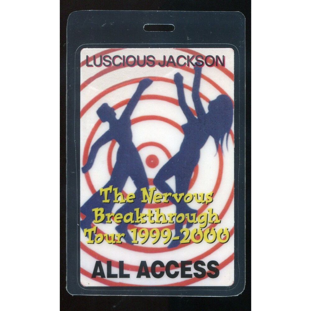 Vintage 1999 2000 Luscious Jackson Concert Laminate Backstage Pass All Access